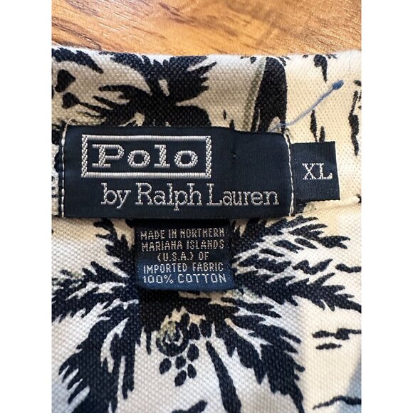 Polo Ralph Lauren Hawaiian Shirt XL Tropical Palm Print Short Sleeve Made Marian - Picture 2 of 10